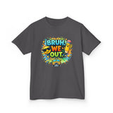 Last Day of School Kids Tee — “bruh we out” Personalized Kids T-Shirt