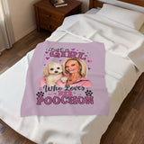 Velveteen Plush Blanket — "Just a Girl Who Loves Her Poochon" Personalized Photo Dog Lover Throw MUST MESSAGE ME DIRECTLY TO ORDER. DO NOT ORDER FROM WEBSITE PLEASE