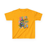 Kids T-Shirt — 'Guess Who's Back' Retro Gamer Dinosaur Graphic Tee