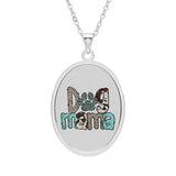 Dog Mama Oval Pendant Necklace — Animal Lover Jewelry