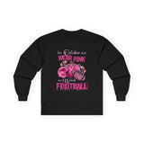Long Sleeve Tee - Breast Cancer Awareness and Football Design