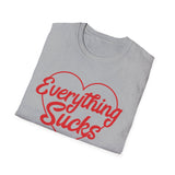 Everything Sucks Heart T-Shirt — Vintage Satire Tee