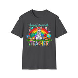 Bunny's Favorite Teacher T-Shirt — Colorful Easter Tee for Educators
