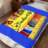 Teacher Life Velveteen Plush Blanket – Back to School Classroom Supplies Design