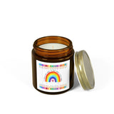 Coconut Apricot Scented Candle (4oz & 9oz) — Hand-Poured Coconut Apricot Wax Jar — Rainbow Label — Gift for Teachers