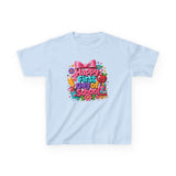 Kids Tee — "Happy First Day of School" Colorful Back-to-School Shirt