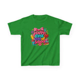 Kids Tee — "Happy First Day of School" Colorful Back-to-School Shirt