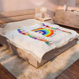Teacher Rainbow Blanket — "It Takes a Big Heart to Help Shape Little Minds" Velveteen Plush Throw