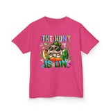 Kids Easter Bunny 'The Hunt Is On' Tee — Colorful Egg Hunt Shirt for Children