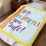 Velveteen Plush Blanket — "Hey Principal! You Rule" Colorful Ruler Design, Gift for School Principals