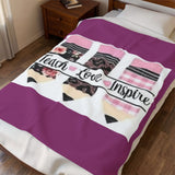 Teach Love Inspire Plush Blanket — Soft Velveteen Teacher Throw