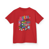 Kids T-Shirt — 'Guess Who's Back' Retro Gamer Dinosaur Graphic Tee
