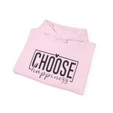 Hoodie — "Choose Happiness" Minimal Inspirational Pullover