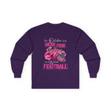 Long Sleeve Tee - Breast Cancer Awareness and Football Design