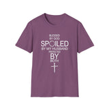 Blessed by God, Spoiled by My Husband — Personalized T-Shirt (Add Name & Position at Checkout)