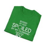 Blessed by God, Spoiled by My Husband — Personalized T-Shirt (Add Name & Position at Checkout)