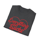 Everything Sucks Heart T-Shirt — Vintage Satire Tee