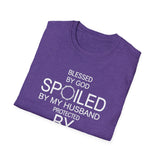 Blessed by God, Spoiled by My Husband — Personalized T-Shirt (Add Name & Position at Checkout)