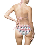 Triangle Bikini Swimsuit — Trump Girl Feminine Heels All-Over Design