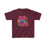 Kids Tee — "Happy First Day of School" Colorful Back-to-School Shirt