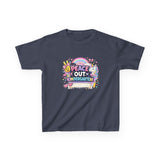 Personalized 'Peace Out Kindergarten' Kids Tee — Custom Name, Multiple Colors