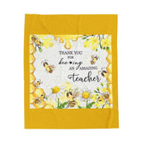 Thank You for Bee-ing an Amazing Teacher Velveteen Plush Blanket