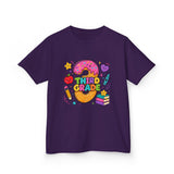 Third Grade Kids T‑Shirt — Cute Donut & School Icons Back-to-School Tee
