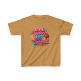 Kids Tee — "Happy First Day of School" Colorful Back-to-School Shirt