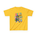 Kids T-Shirt — 'Guess Who's Back' Retro Gamer Dinosaur Graphic Tee