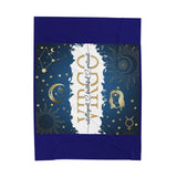 Zodiac Virgo Velveteen Plush Blanket – Celestial Astrological Throw with "Virgo: Intelligent, Dedicated, Practical" Text