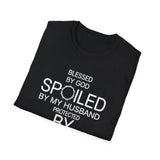 Blessed by God, Spoiled by My Husband — Personalized T-Shirt (Add Name & Position at Checkout)