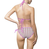 Triangle Bikini Swimsuit — Trump Girl Feminine Heels All-Over Design