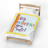 Velveteen Plush Blanket — "Hey Principal! You Rule" Colorful Ruler Design, Gift for School Principals