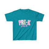 Pre-K Kids Tee — Pink Striped "PRE-K" Back to School Shirt