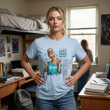 T-Shirt — "I Might Be an Overthinker But... I Overcome" Blonde Graphic Tee — Inspirational Women's Casual Top