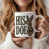 His Doe 💖 Her Buck 💙 – Romantic Couples 15 oz Coffee Mug Set