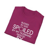 Blessed by God, Spoiled by My Husband — Personalized T-Shirt (Add Name & Position at Checkout)