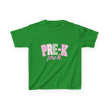 Pre-K Kids Tee — Pink Striped "PRE-K" Back to School Shirt