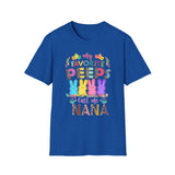 Nana Easter T-Shirt — "My Favorite Peeps Call Me Nana" with Fun Animal Print