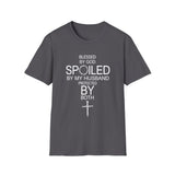 Blessed by God, Spoiled by My Husband — Personalized T-Shirt (Add Name & Position at Checkout)