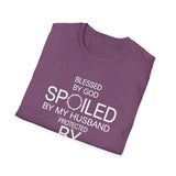 Blessed by God, Spoiled by My Husband — Personalized T-Shirt (Add Name & Position at Checkout)