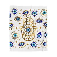Plush Blanket Evil Eye Hamsa