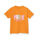 Pre-K Kids Tee — Pink Striped "PRE-K" Back to School Shirt