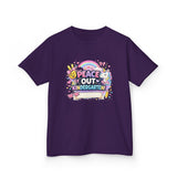 Personalized 'Peace Out Kindergarten' Kids Tee — Custom Name, Multiple Colors