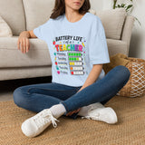 Teacher Battery Life T-Shirt — Cute Colorful Weekday Energy Graphic Tee