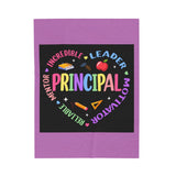 Principal Appreciation Velveteen Plush Blanket – 'Principal' Colorful School Leader Gift