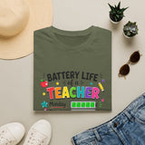 Teacher Battery Life T-Shirt — Cute Colorful Weekday Energy Graphic Tee