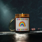 Coconut Apricot Scented Candle (4oz & 9oz) — Hand-Poured Coconut Apricot Wax Jar — Rainbow Label — Gift for Teachers