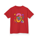 Third Grade Kids T‑Shirt — Cute Donut & School Icons Back-to-School Tee