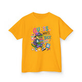 Kids T-Shirt — 'Guess Who's Back' Retro Gamer Dinosaur Graphic Tee